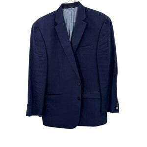 Lauren Ralph Lauren Mens Navy Blue Blazer Size 44L Single-Breasted Classic Fit